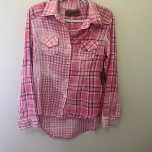 Pink Plaid Button-Up Shirt